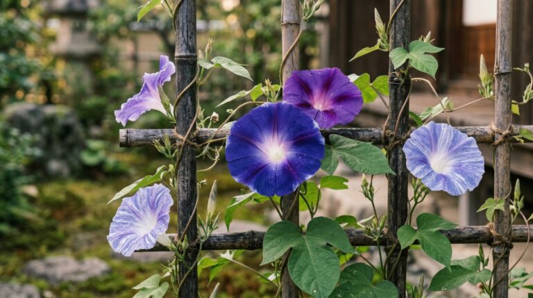 Morning glory flower meaning and the Japanese art of training these blooms to perfection