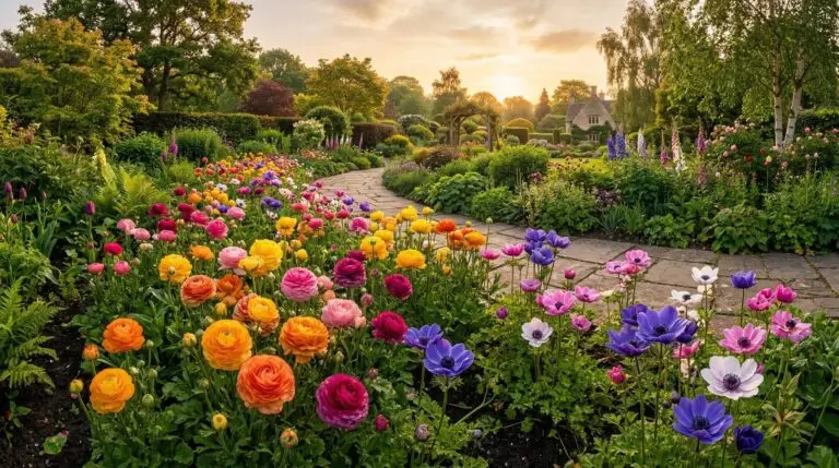Companion plants for ranunculus in spring cutting gardens and cool season borders