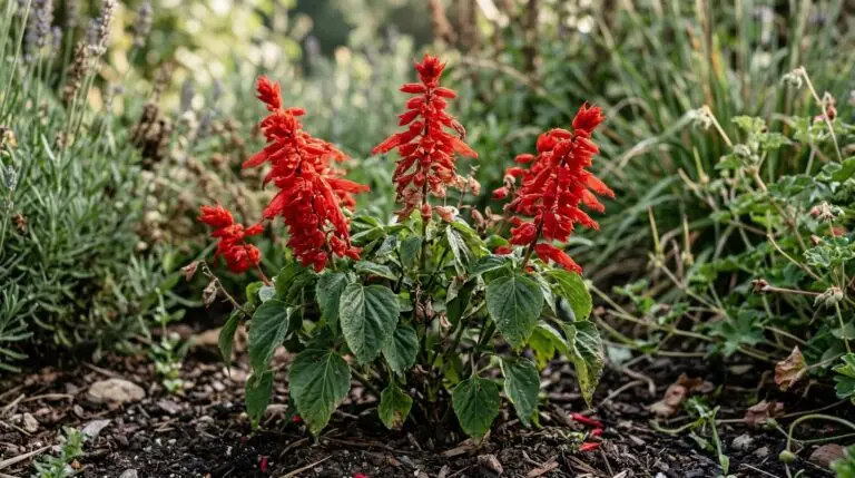 Why scarlet sage gets leggy in midsummer and the pinch-back method for bushy plants