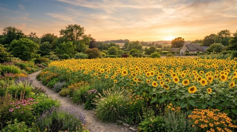 Creating a sunflower field effect in your backyard for the ultimate summer photo backdrop