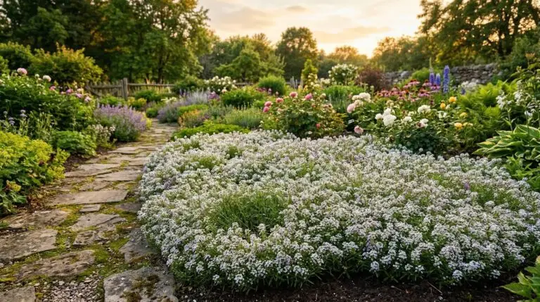 Sweet alyssum as a living mulch and ground cover that suppresses weeds while smelling amazing