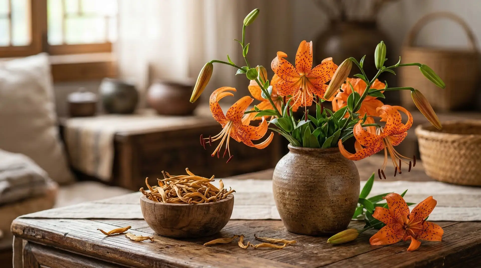 Tiger Lilies - Edible tiger lily buds in Asian cuisine and the centuries-old tradition of cooking with lilies