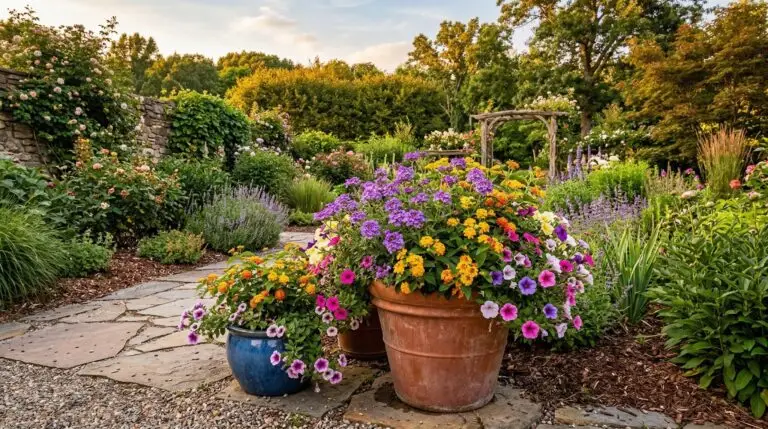 Companion plants for verbena in hot sunny borders and container combinations