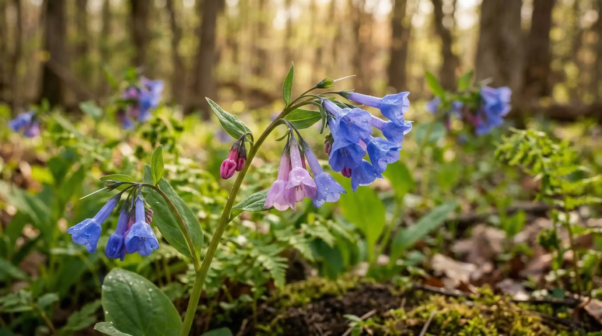 Virginia Bluebells - Why Virginia bluebell flowers change from pink buds to blue and the pH science behind it