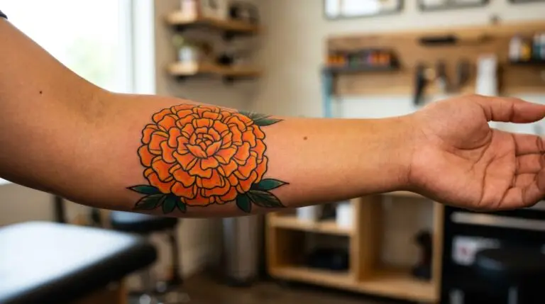 Marigold tattoo: meaning, designs, and Day of the Dead heritage