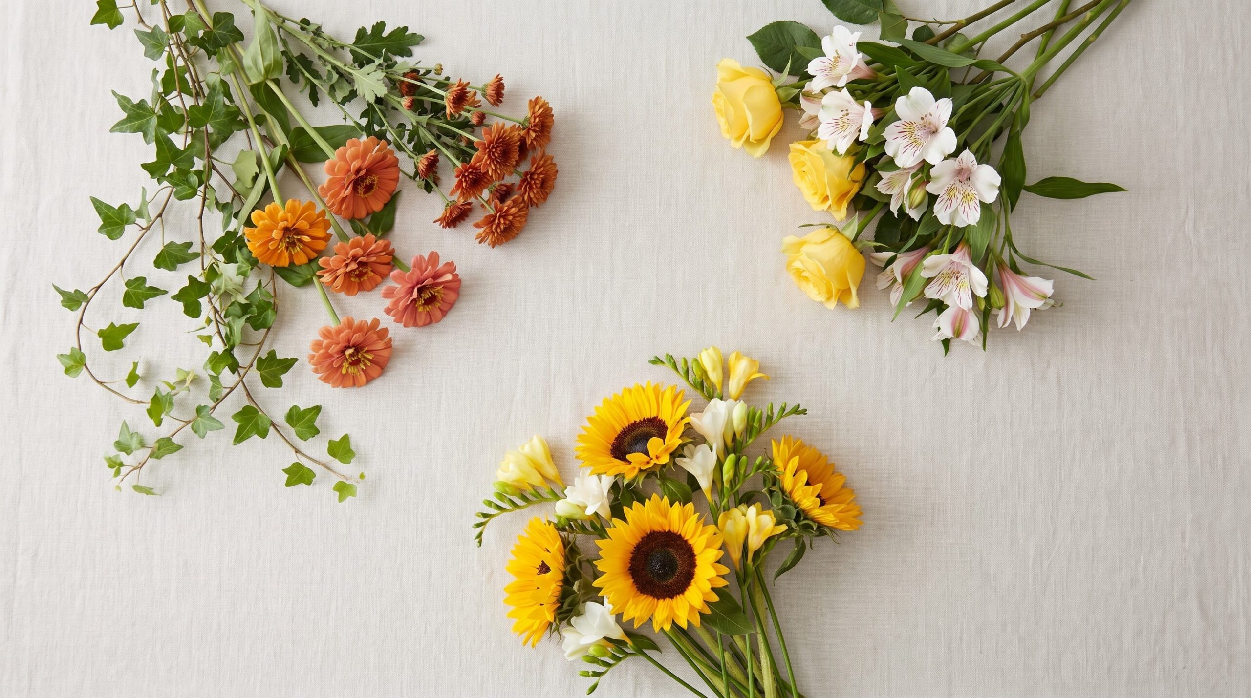 three flower clusters grouped by historical versus modern origin