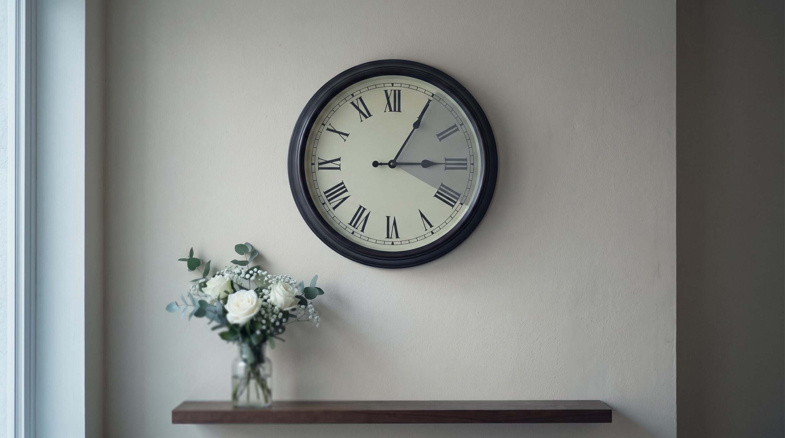 clock showing the delivery window before a funeral service