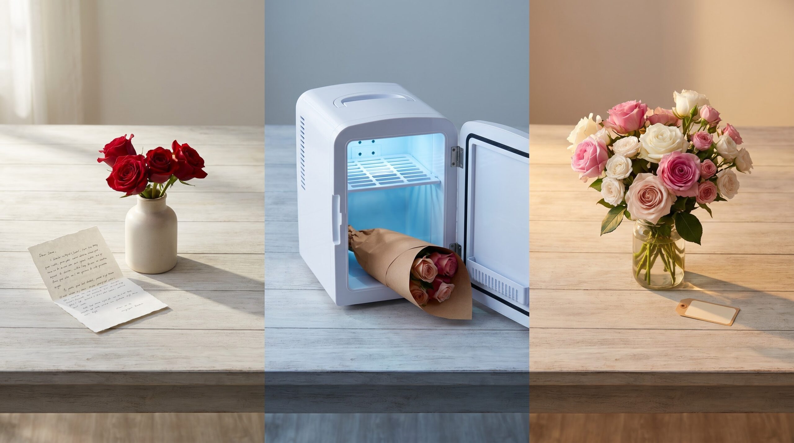 three staged scenes showing the pre-order, pickup and markdown timing