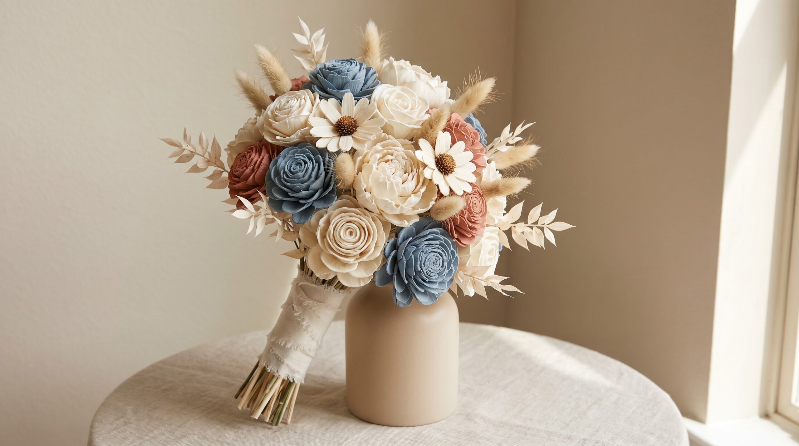 A sola wood bouquet, an aesthetic of its own rather than an imitation