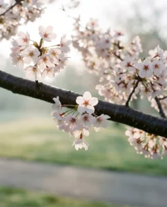 cherry blossom gallery backlit branch