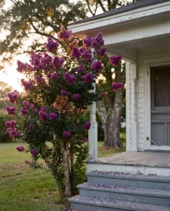 crape myrtle gallery purple porch evening
