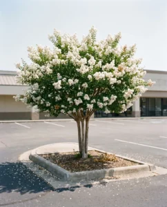 crape myrtle gallery white tree parking lot