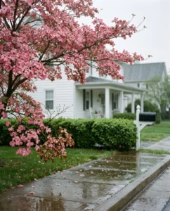 dogwood gallery pink front yard rain