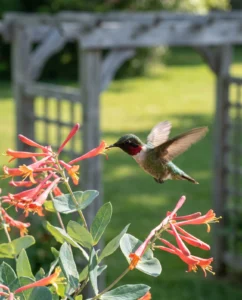 honeysuckle gallery hummingbird coral macro