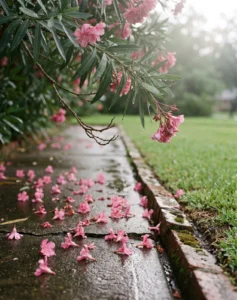 oleander gallery rain flowers dropped walk