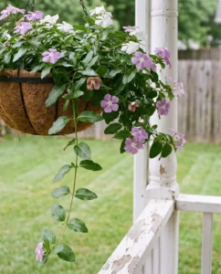 vinca gallery hanging basket trailing porch