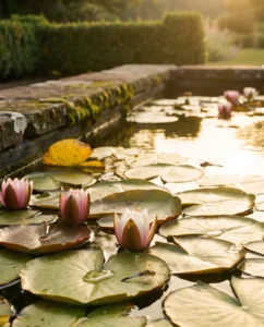 water lily gallery evening closed flowers pond